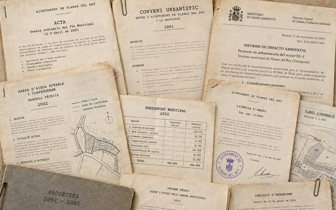 Documentos del proyecto de renovación de Planas del Rey que muestran la revisión del presupuesto entre 2005 y 2006