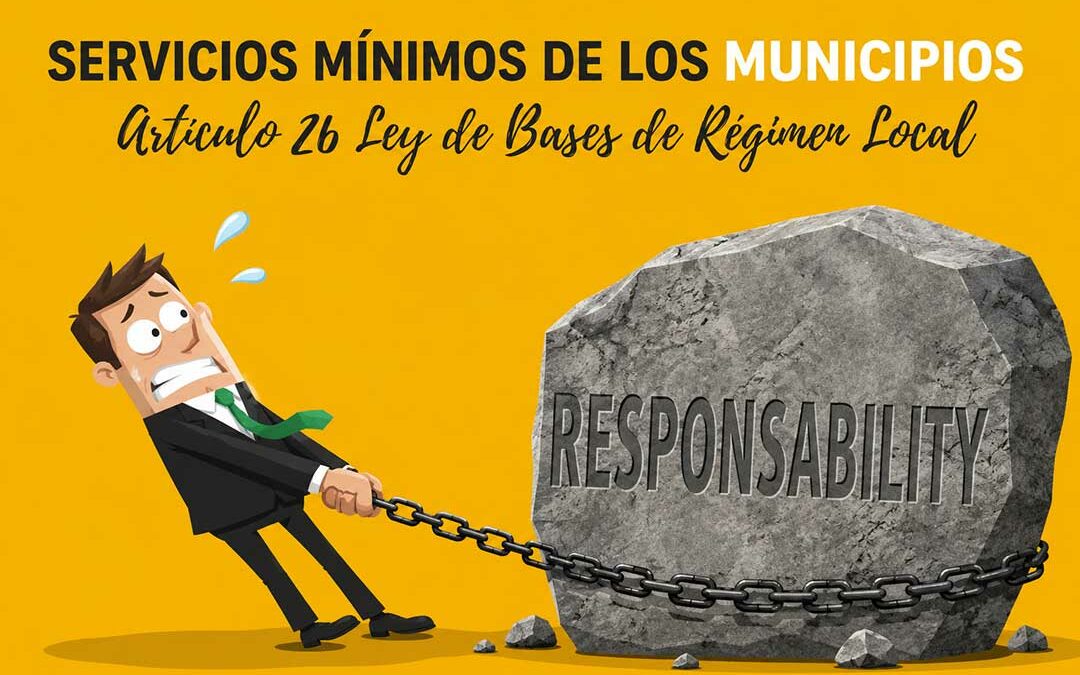 Ilustración que representa la responsabilidad de los municipios de garantizar los servicios mínimos previstos por la legislación local.
